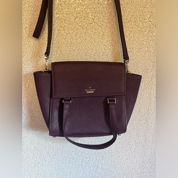 Kate spade leather plum cross body bag - Picture 2 of 6